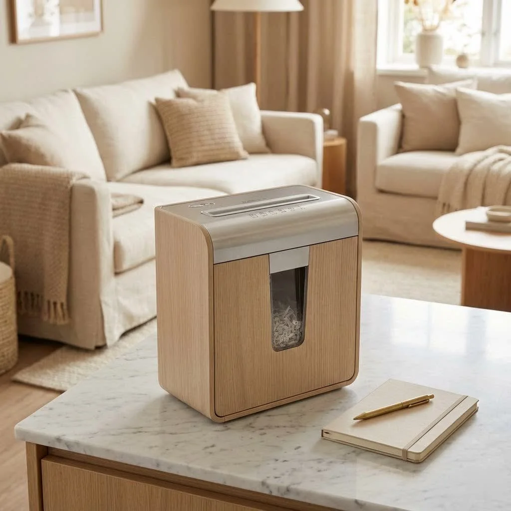 Amazon Basics paper shredder for secure document disposal