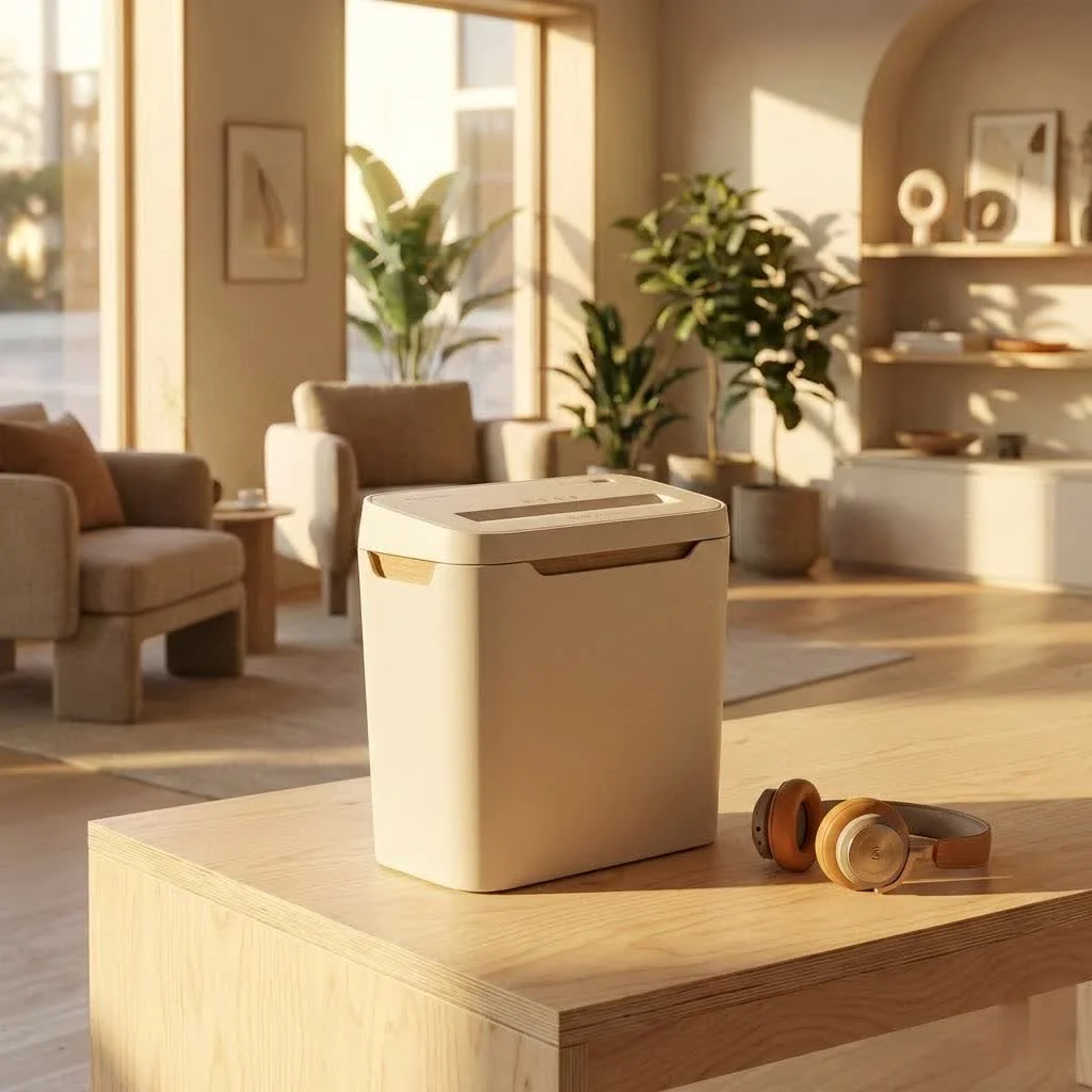 AmazonBasics paper shredder in a home office setting