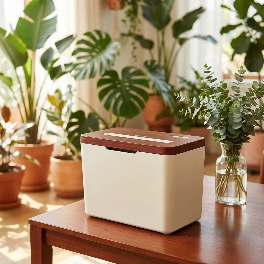 Black + Decker paper shredder in a home office setting