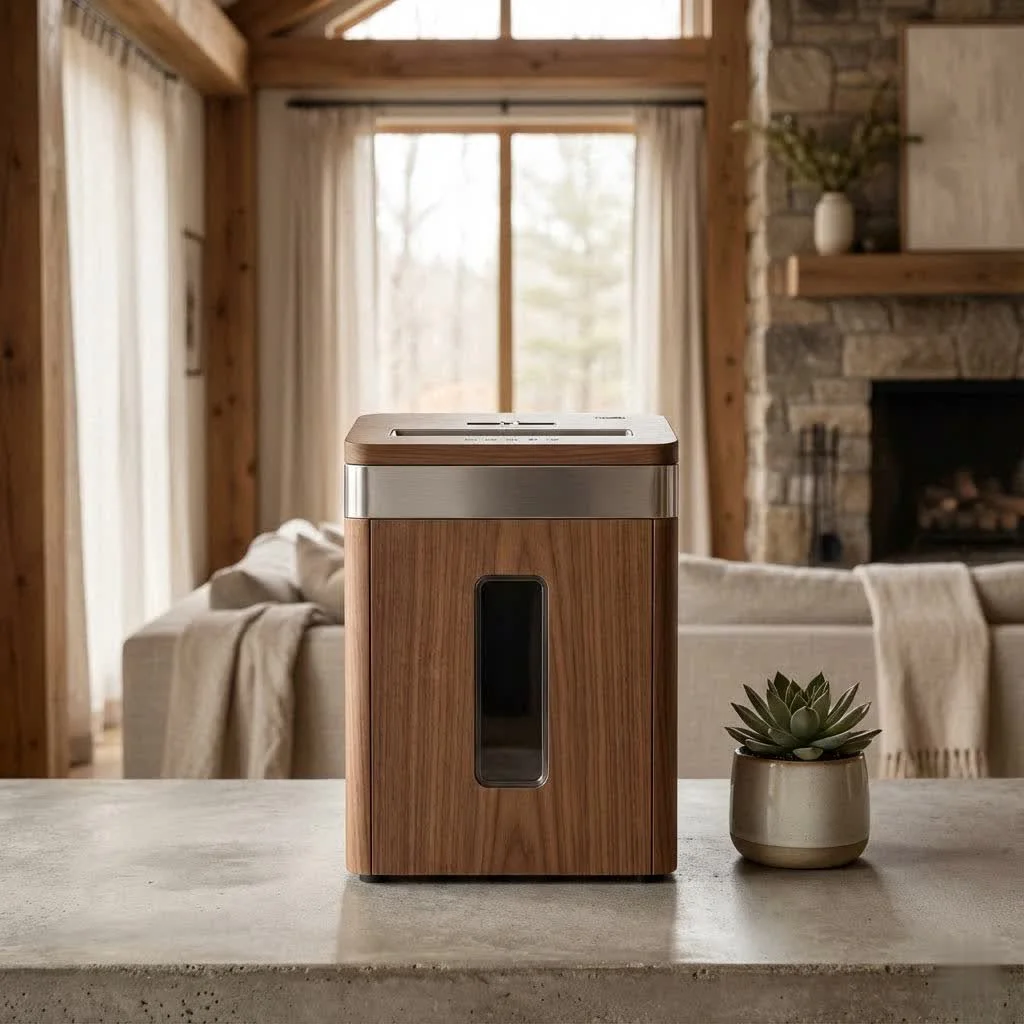 Heavy duty commercial paper shredder in an office setting